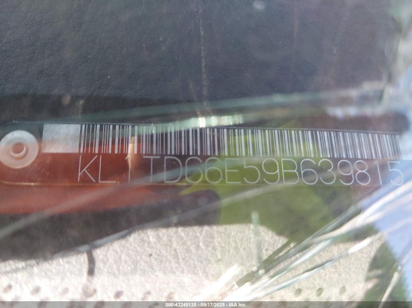 2009 Chevrolet Aveo Lt VIN: KL1TD66E59B639815 Lot: 43248135