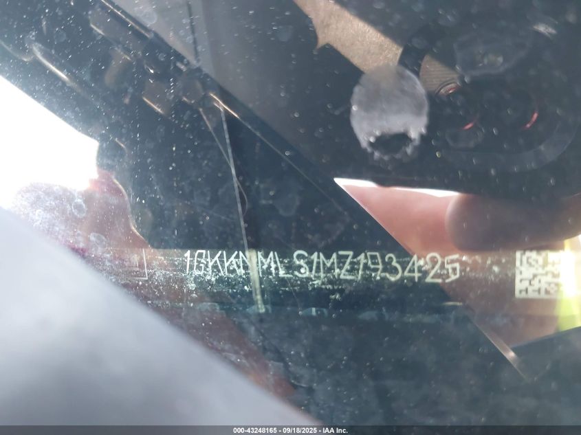 2021 GMC Acadia Fwd Slt VIN: 1GKKNMLS1MZ193425 Lot: 43248165