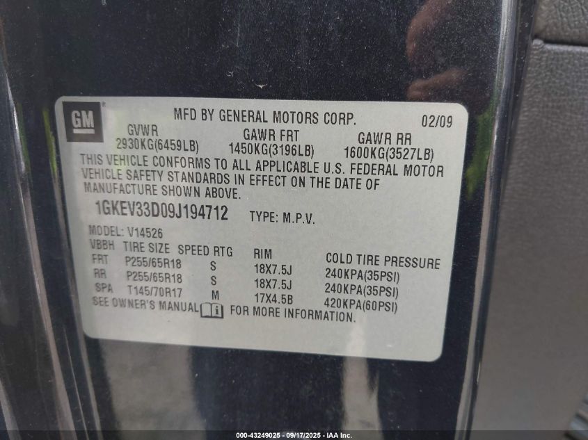 2011 GMC Acadia Denali VIN: 1GKKVTED0BJ276820 Lot: 43249025