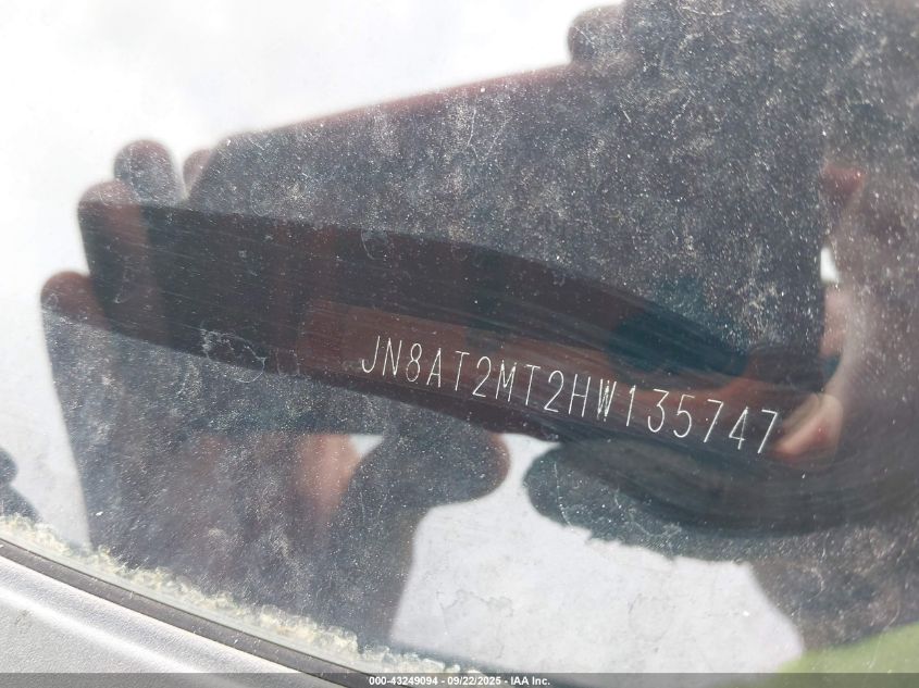 2017 Nissan Rogue S VIN: JN8AT2MT2HW135747 Lot: 43249094