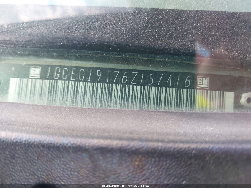 2006 Chevrolet Silverado 1500 Lt1 VIN: 1GCEC19T76Z157416 Lot: 43249432