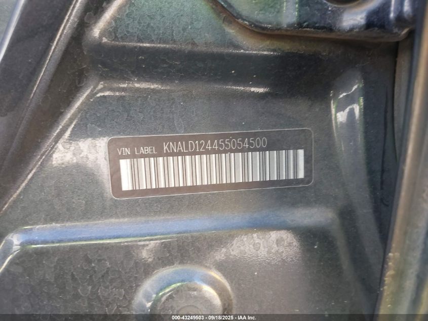 2005 Kia Amanti VIN: KNALD124455054500 Lot: 43249503