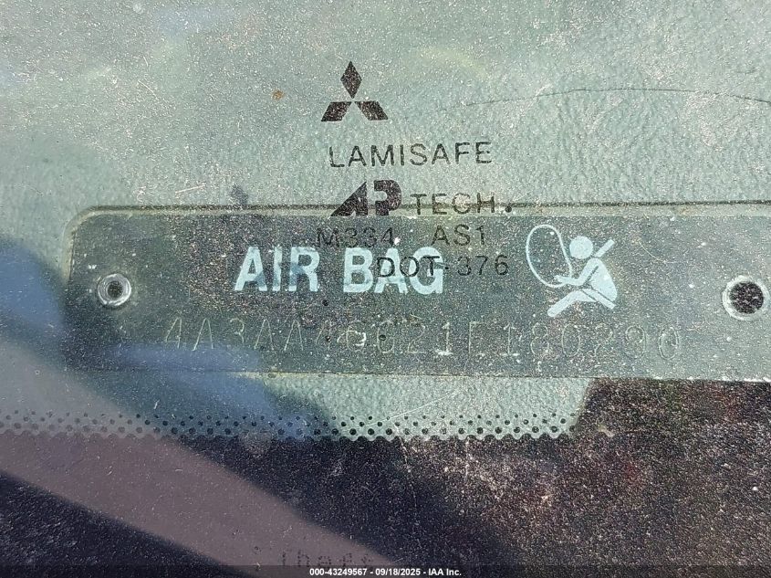 2001 Mitsubishi Galant Es VIN: 4A3AA46G21E180290 Lot: 43249567