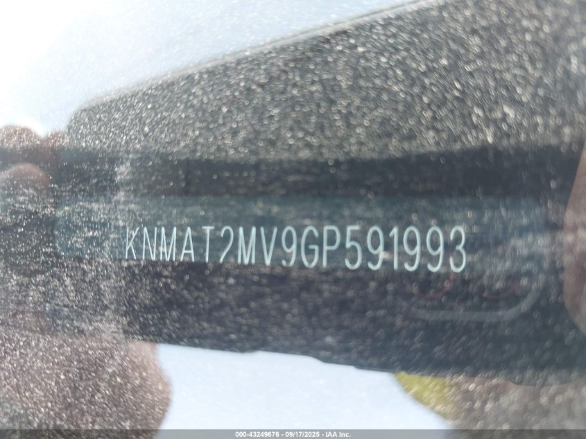 2016 Nissan Rogue Sv VIN: KNMAT2MV9GP591993 Lot: 43249676