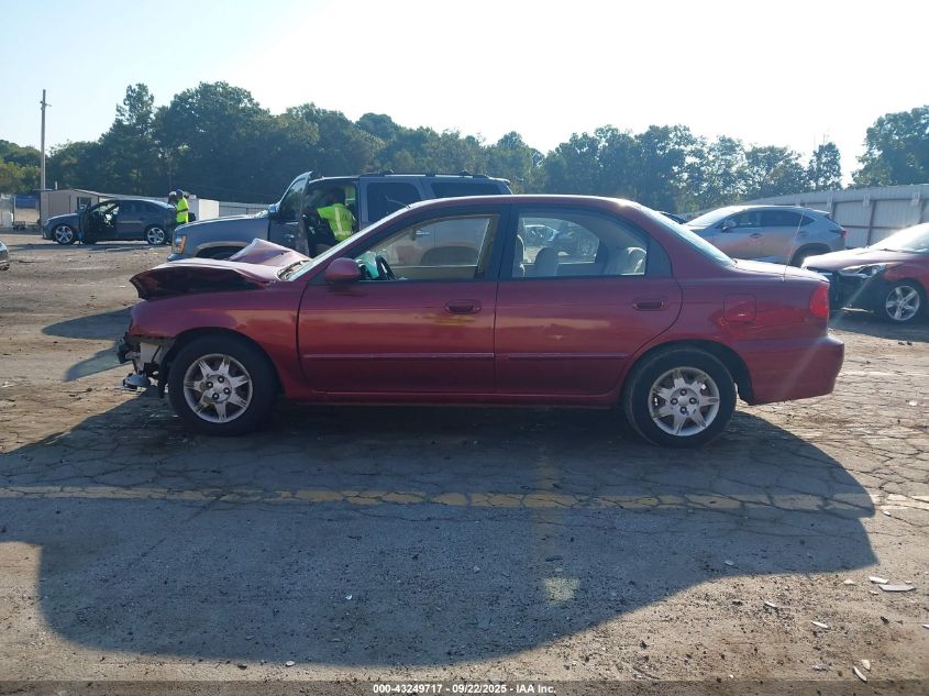 2004 Kia Spectra Ls VIN: KNAFB121545309792 Lot: 43249717