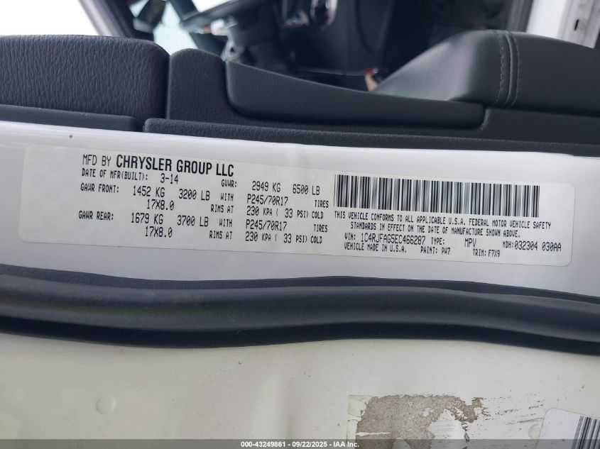 2014 Jeep Grand Cherokee Laredo VIN: 1C4RJFAG5EC466287 Lot: 43249861