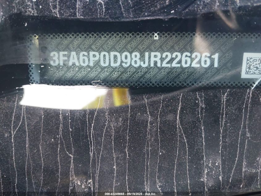 2018 Ford Fusion Titanium VIN: 3FA6P0D98JR226261 Lot: 43249865