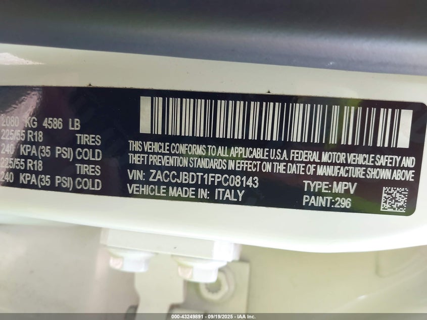 2015 JEEP RENEGADE LIMITED - ZACCJBDT1FPC08143