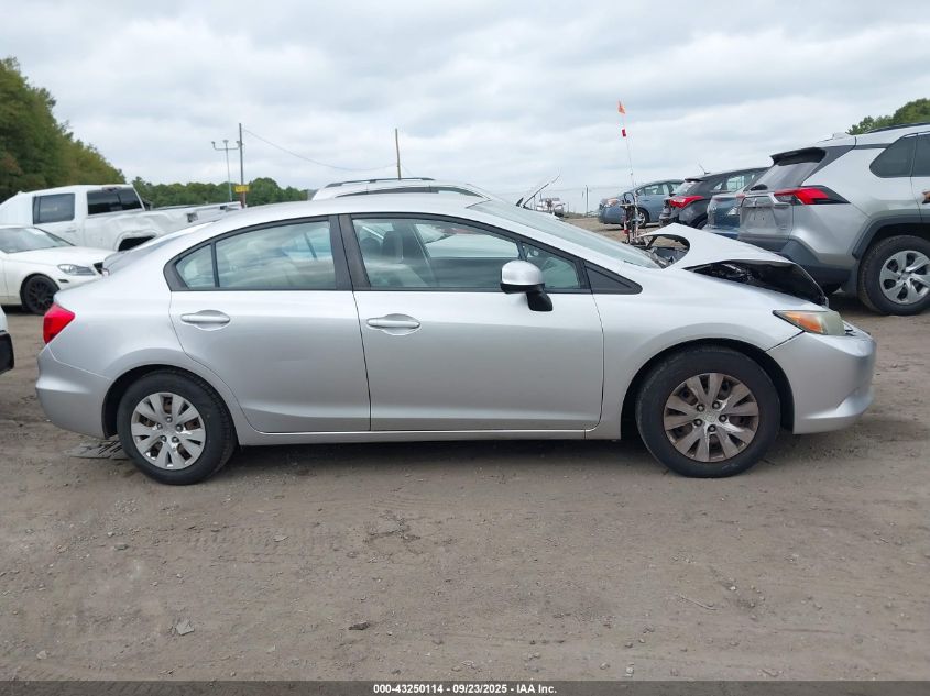 2012 Honda Civic Lx VIN: 2HGFB2F59CH333284 Lot: 43250114