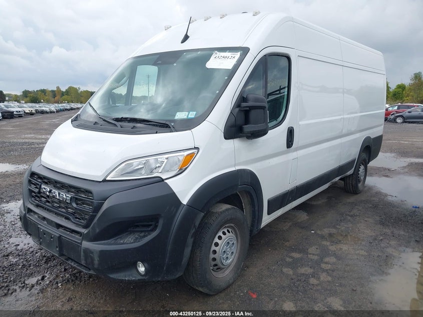 Vin: 3c6mrvjg3se517701, lot: 43744667, ram promaster 3500 cargo van tradesman high roof 159 wb ext 20252
