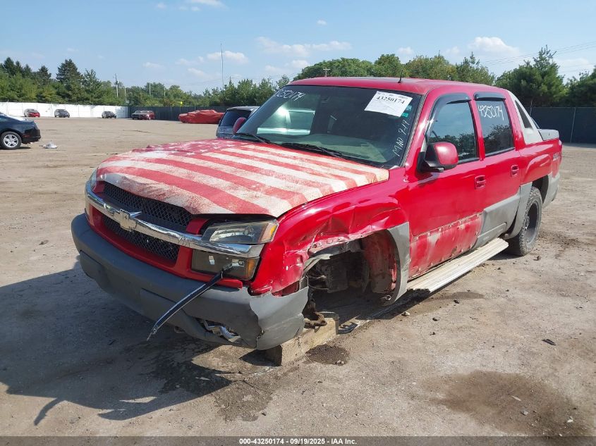 2002 Chevrolet Avalanche 1500 VIN: 3GNEK13T32G177241 Lot: 43250174
