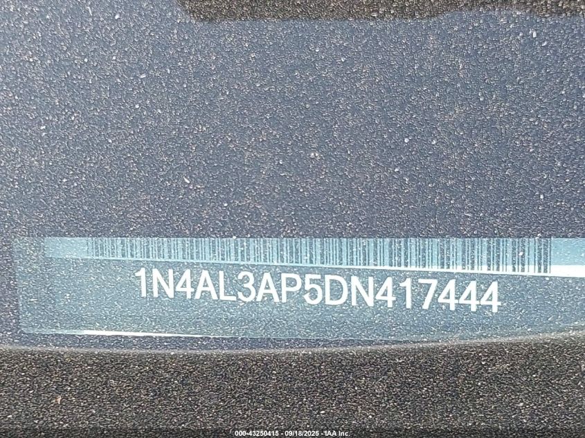 2013 Nissan Altima 2.5 S VIN: 1N4AL3AP5DN417444 Lot: 43250415