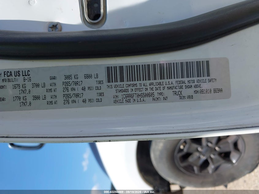 2017 RAM 1500 TRADESMAN  4X2 6'4 BOX - 1C6RR6FT0HS500605