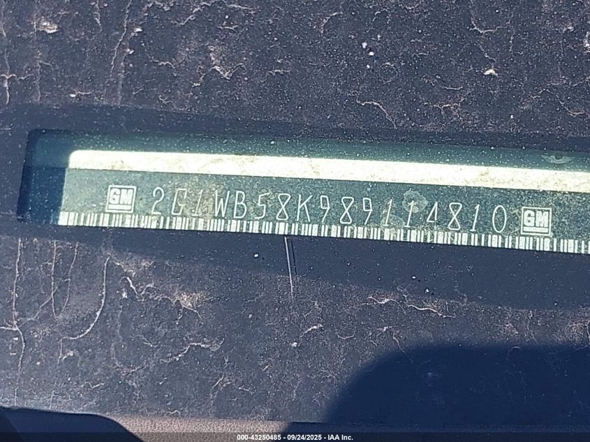 2008 Chevrolet Impala Ls VIN: 2G1WB58K989114810 Lot: 43250485