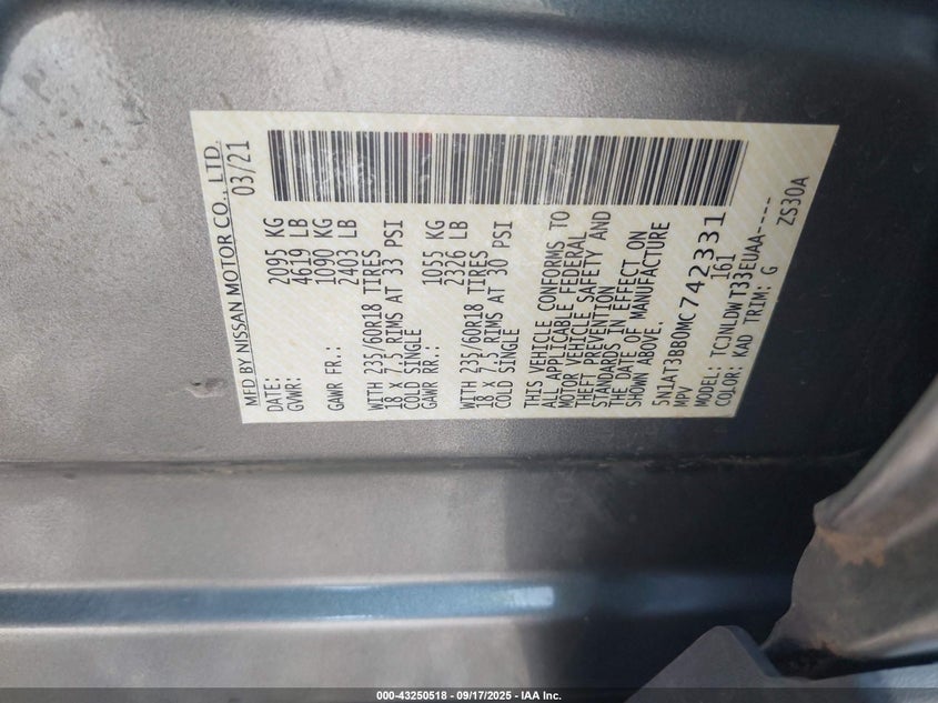 2021 NISSAN ROGUE SV INTELLIGENT AWD - 5N1AT3BB0MC742331