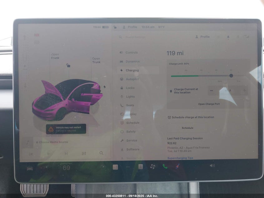 2025 Tesla Model 3 Long Range Rear-Wheel Drive VIN: 5YJ3E1EA1SF916213 Lot: 43250811