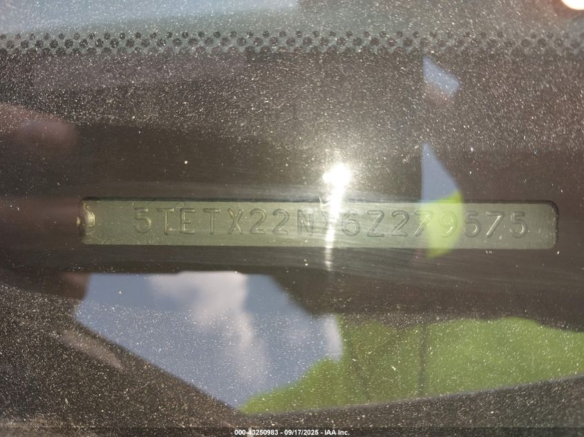 2006 Toyota Tacoma VIN: 5TETX22NX6Z279575 Lot: 43250983
