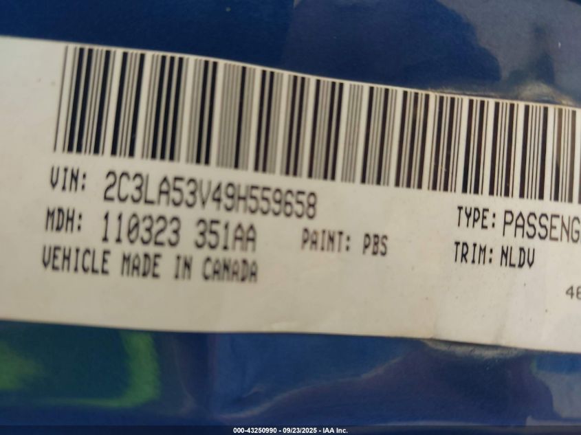 2009 Chrysler 300 Touring VIN: 2C3LA53V49H559658 Lot: 43250990