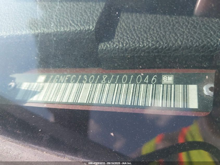 2008 Chevrolet Tahoe Lt VIN: 1GNFC13018J101046 Lot: 43251015