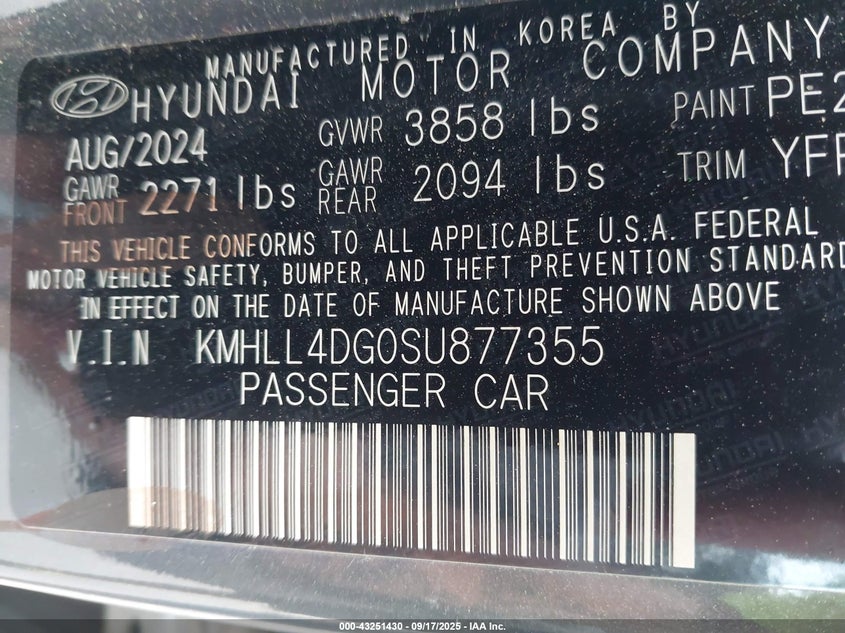 2025 HYUNDAI ELANTRA SE - KMHLL4DG0SU877355