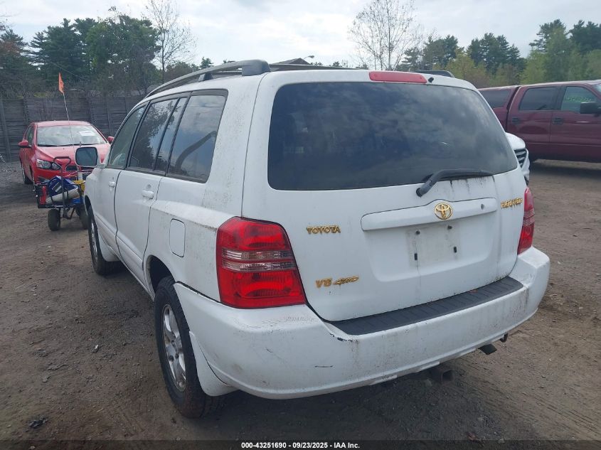 2001 Toyota Highlander V6 VIN: JTEHF21AX10011752 Lot: 43251690