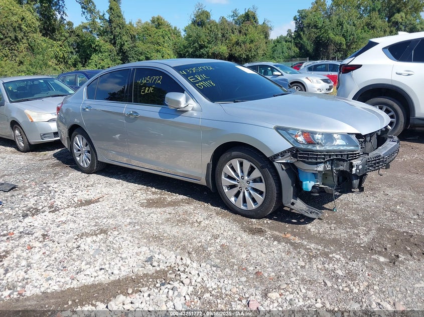 2014 Honda Accord Ex-L V-6 silver sedan gasoline 1HGCR3F87EA020816 photo #1