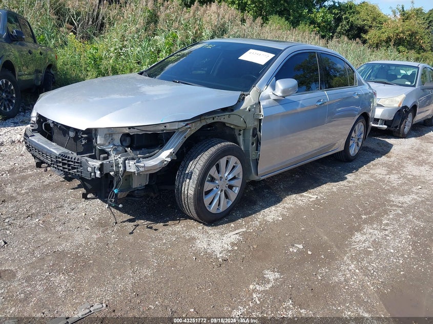 2014 Honda Accord Ex-L V-6 silver sedan gasoline 1HGCR3F87EA020816 photo #3