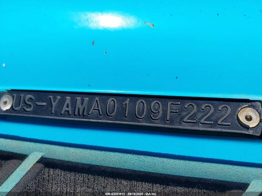 2022 Yamaha Fx-1 VIN: YAMA0109F222 Lot: 43251913