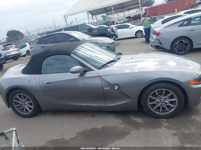 2004 BMW Z4 2.5I VIN: 4USBT33564LS53184 Lot: 43252042