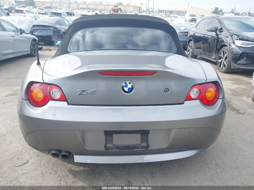 2004 BMW Z4 2.5I VIN: 4USBT33564LS53184 Lot: 43252042