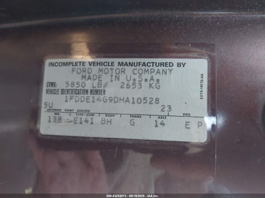 1983 Ford Econoline E150 Van VIN: 1FDDE14G9DHA10528 Lot: 43252073