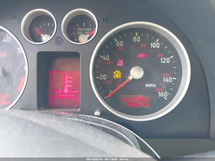 2002 Audi Tt 1.8L VIN: TRUUT28N821037899 Lot: 43252116