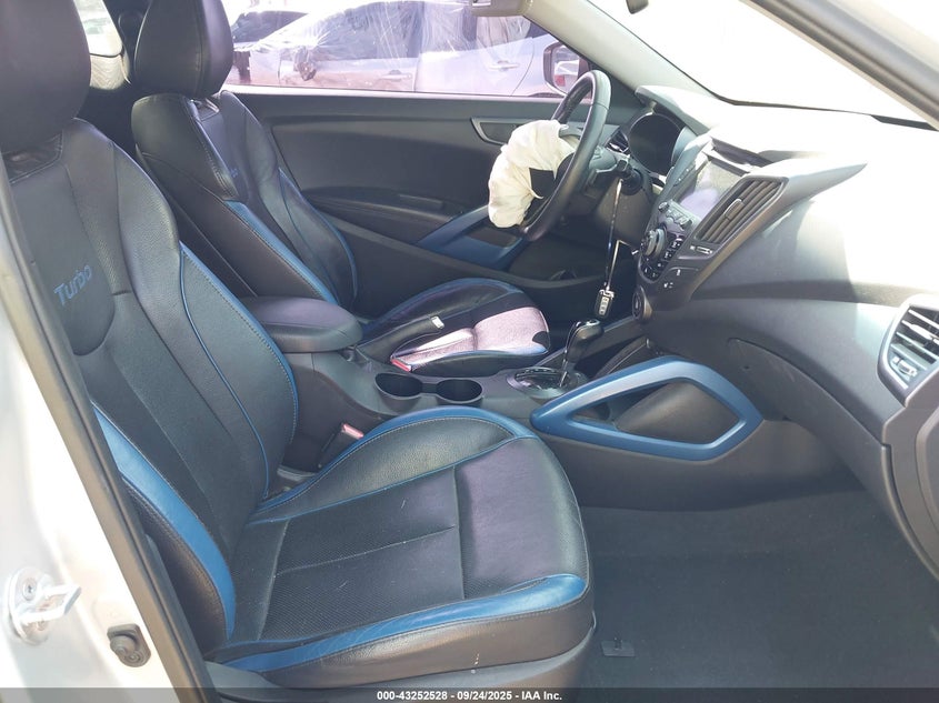 2013 HYUNDAI VELOSTER TURBO W/BLUE - KMHTC6AE3DU107863