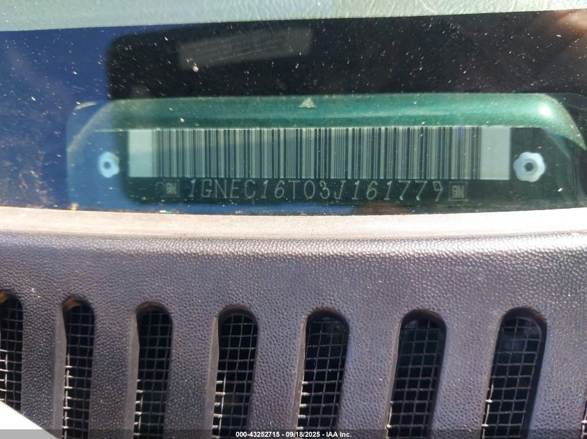 2003 Chevrolet Suburban 1500 Ls VIN: 1GNEC16T03J161779 Lot: 43252715