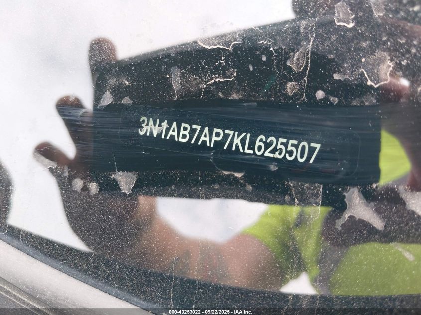 2019 Nissan Sentra Sv VIN: 3N1AB7AP7KL625507 Lot: 43253022