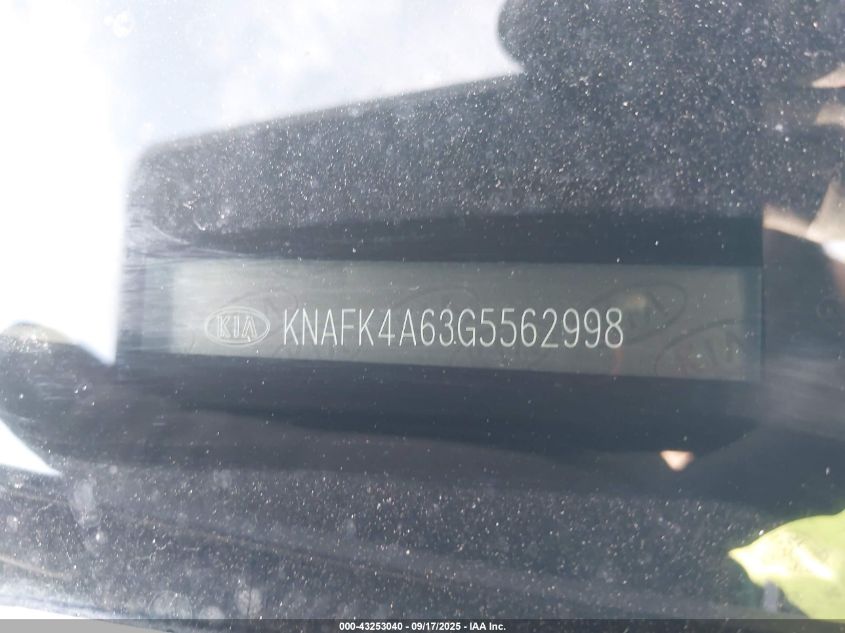 2016 Kia Forte Lx VIN: KNAFK4A63G5562998 Lot: 43253040