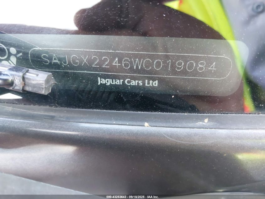 1998 Jaguar Xk8 VIN: SAJGX2246WC019084 Lot: 43253643
