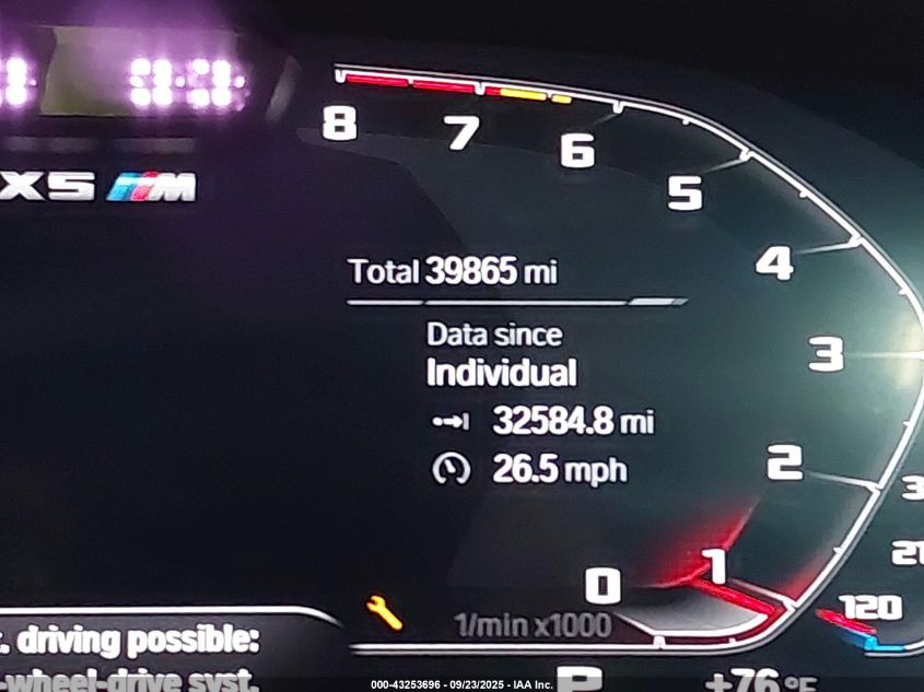 2022 BMW X5 M VIN: 5YMJU0C04N9L18508 Lot: 43253696