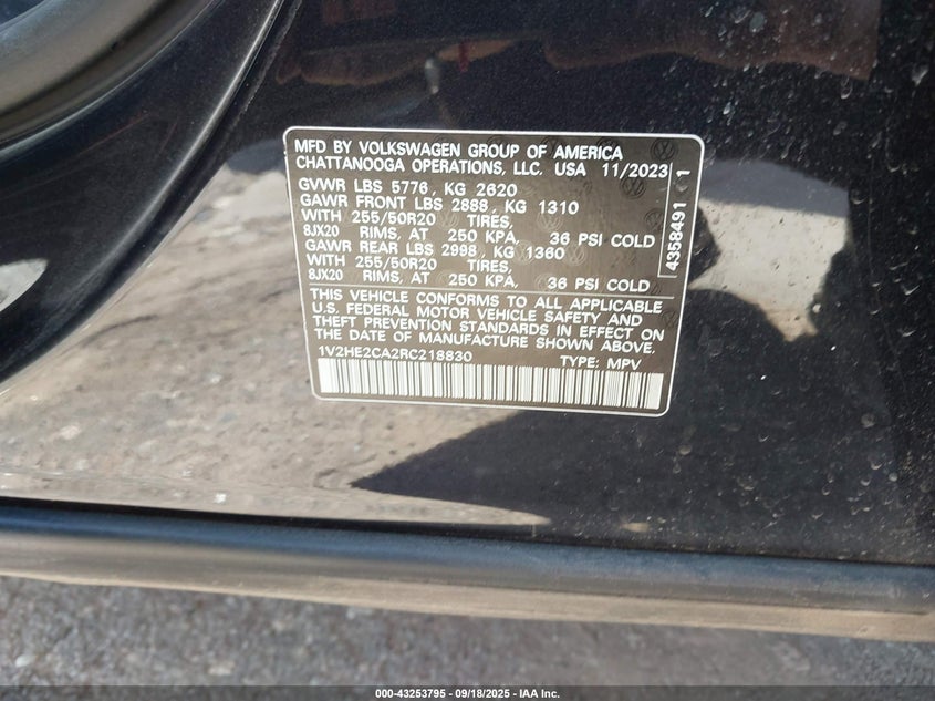 2024 VOLKSWAGEN ATLAS CROSS SPORT 2.0T SE W/TECHNOLOGY - 1V2HE2CA2RC218830