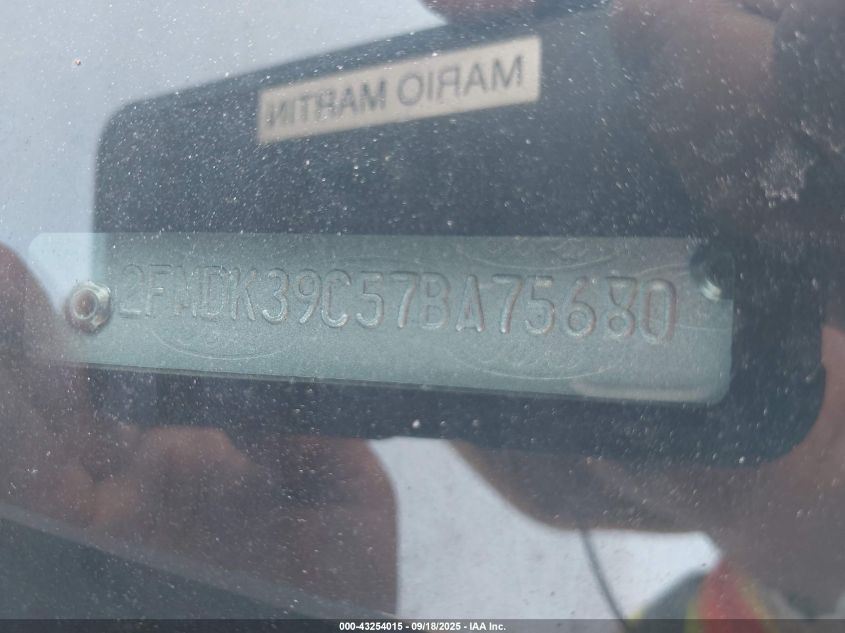 2007 Ford Edge Sel Plus VIN: 2FMDK39C57BA75680 Lot: 43254015