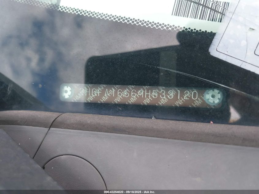 2009 Honda Civic Lx-S VIN: 2HGFA16669H533120 Lot: 43254020