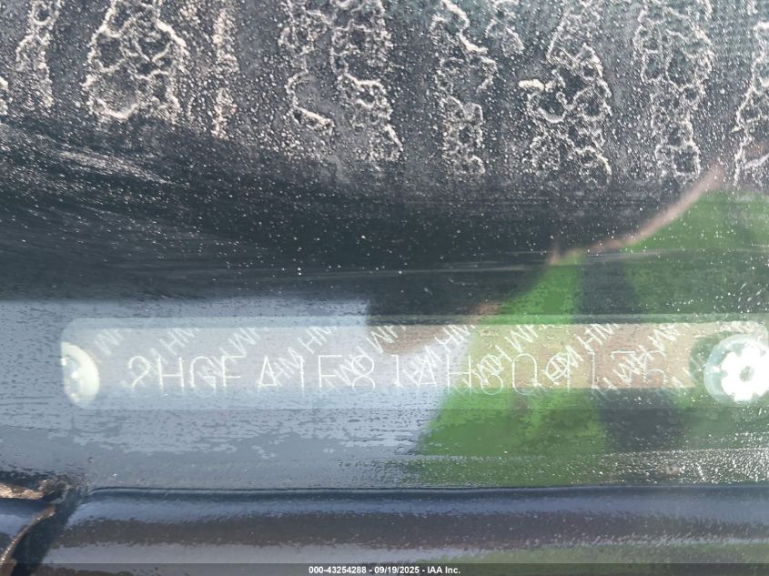 2010 Honda Civic Ex VIN: 2HGFA1F81AH309176 Lot: 43254288