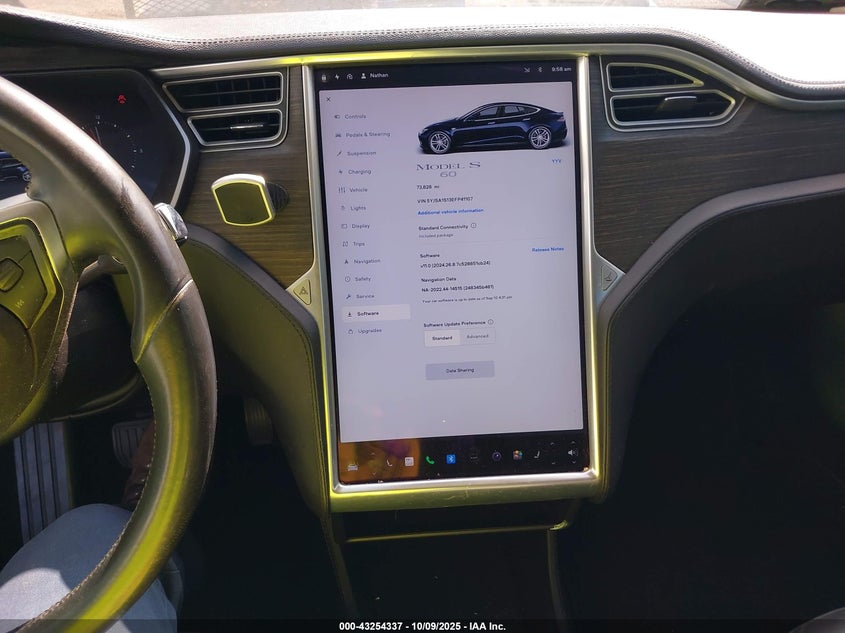 2014 Tesla Model S VIN: 5YJSA1S13EFP41107 Lot: 43254337