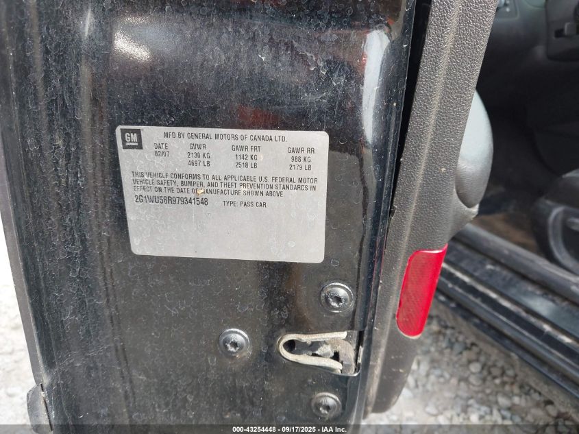 2007 Chevrolet Impala Ltz VIN: 2G1WU58R979341548 Lot: 43254448