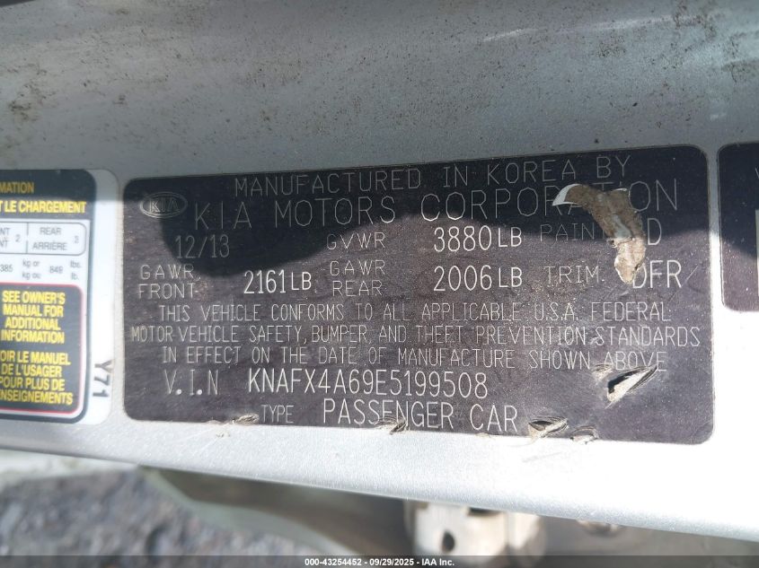 2014 Kia Forte Lx VIN: KNAFX4A69E5199508 Lot: 43254452