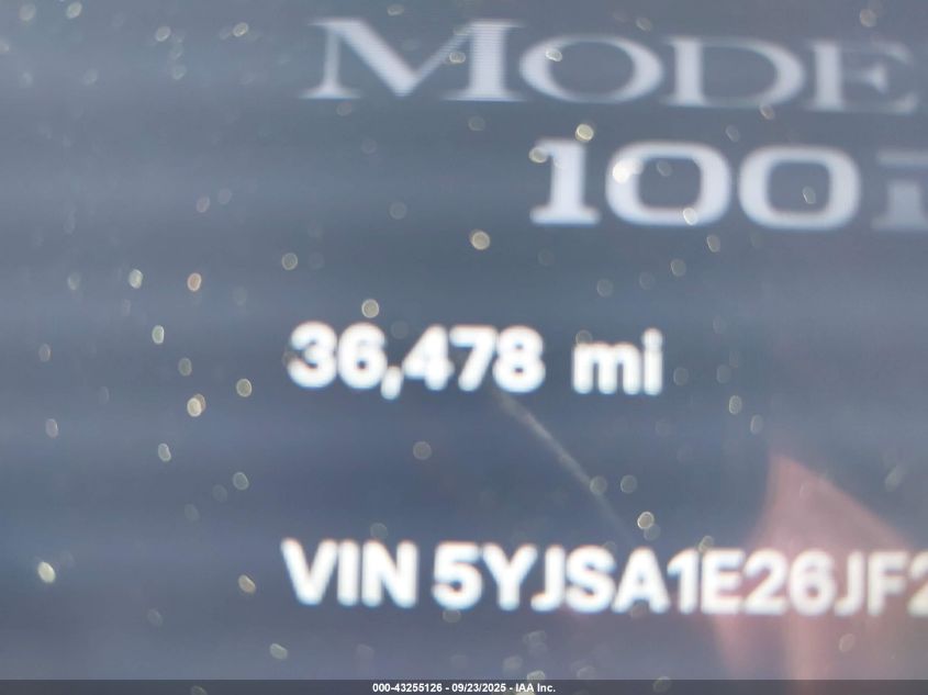 2018 Tesla Model S 100D/75D/P100D VIN: 5YJSA1E26JF254756 Lot: 43255126