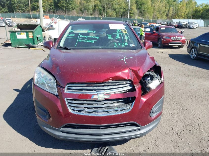 2016 Chevrolet Trax 1Ls VIN: 3GNCJNSB7GL155090 Lot: 43255278