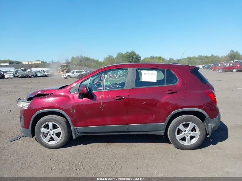 2016 Chevrolet Trax 1Ls VIN: 3GNCJNSB7GL155090 Lot: 43255278