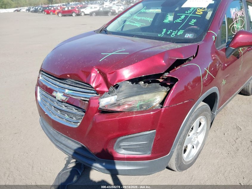 2016 Chevrolet Trax 1Ls VIN: 3GNCJNSB7GL155090 Lot: 43255278