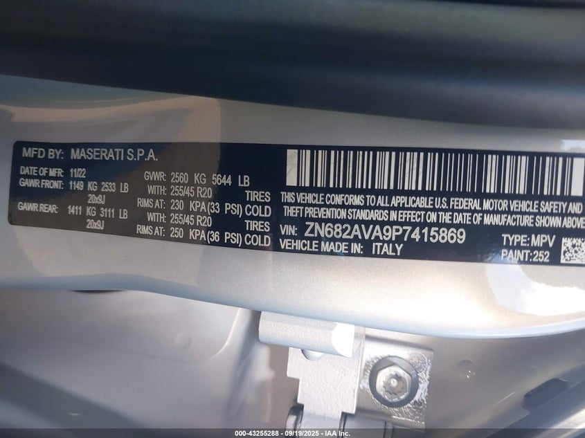 2023 MASERATI GRECALE GT ZN682AVA9P7415869